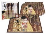 Kpl. 4 podkładek na stół - G. Klimt. Pocałunek (brązowe tło) (CARMANI)