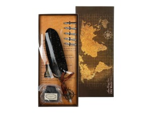 Zestaw piśmienniczy - Pióro z wymiennymi stalówkami i atramentem (wzór do wyboru)