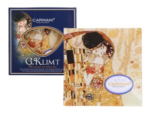 Talerz dekoracyjny - G. Klimt, Pocałunek 13x13cm(CARMANI)