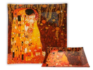Talerz dekoracyjny - Pocałunek - Klimt - 30x30cm(CARMANI)