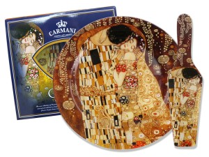 Talerz dekoracyjny z łopatką - G. Klimt, Pocałunek(CARMANI)