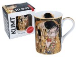 Kubek Classic 360ml GUSTAV KLIMT- Kiss/Pocałunek (tło czarne, CARMANI)