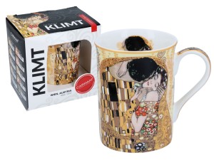 Kubek Classic 360ml GUSTAV KLIMT- Kiss/Pocałunek (kremowe tło, CARMANI)