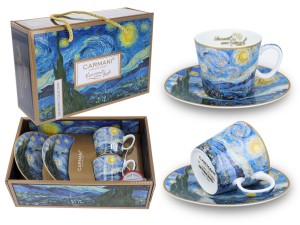 Kpl. 2 filiżanek espresso - van Gogh/Gwiaździsta noc (CARMANI)