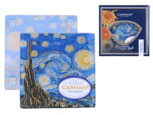 Szklana podkładka pod kubek - V. van Gogh, Gwiaździsta noc (CARMANI)