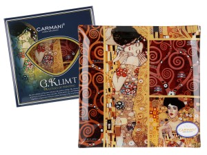 Szklany talerz dekoracyjny - G. Klimt, Pocałunek 25x25cm(CARMANI)