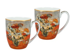Kpl. 2 kubków 380ml - V. van Gogh, Róże i zawilce (CARMANI)