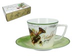 Porcelanowa filiżanka 220ml ze spodkiem - A. Vivaldi, Wiosna (CARMANI)