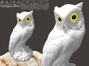 Sowa - symbol Ateny -alabaster grecki(MASKA GEORGIOU BROS)