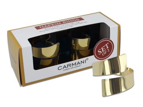 Kpl. 2 Pierścieni na serwetkę - obrączka ozdobna złota