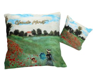 Poduszka z wypełnieniem/suwak ok. 50x50cm - C. Monet, Pole maków (CARMANI)