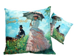 Poduszka z wypełnieniem/suwak ok. 50x50cm - C. Monet, Kobieta z parasolem (CARMANI)