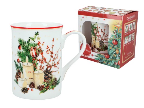 Kubek świąteczny Classic 360ml - Stroik świąteczny (CARMANI)