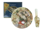 Szklany talerz dekoracyjny na ciasto z łopatką(ok. 30/26cm)  - V. van Gogh (CARMANI)