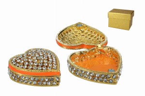 Kasetka metalowa, ażurowa 6x5x1.5cm - serce