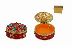 Kasetka metalowa, ażurowa, okrągła 5x3cm