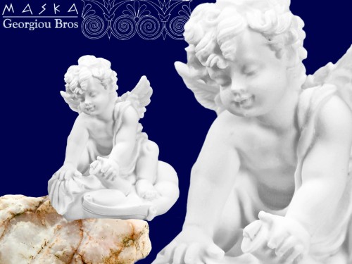 Aniołek na chmurce -alabaster grecki