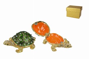 Kasetka metalowa 7x5x2.5cm - żółwik