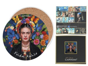 Podkładka ceramiczna, okrągła ok. 11cm - Inspirowane malarstwem F. Kahlo (CARMANI)