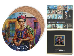 Podkładka ceramiczna, okrągła ok. 11cm - Inspirowane malarstwem F. Kahlo (CARMANI)