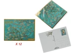Kpl. 12 pocztówek - V. van Gogh, Kwitnący Migdałowiec (CARMANI)
