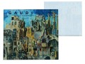 Podkładka szklana pod kubek ok. 11,5x11,5cm - inspirowana malarstwem A. Gaudi (CARMANI)