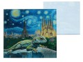 Podkładka szklana pod kubek ok. 11,5x11,5cm - inspirowana malarstwem A. Gaudi (CARMANI)