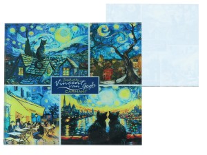 Podkładka szklana pod kubek ok. 11,5x11,5cm - kolaż inspirowany twórczością van Gogh'a(CARMANI)