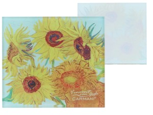 Podkładka szklana pod kubek ok. 11,5x11,5cm - van Gogh, Słoneczniki (CARMANI)