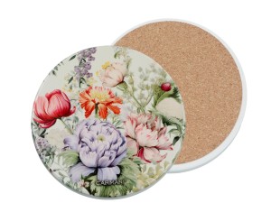 Podkładka ceramiczna, okrągła - Kwiaty (CARMANI)