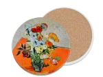 Podkładka ceramiczna, okrągła - V. van Gogh, Róże i zawilce (CARMANI)