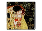 Podkładka ceramiczna, kwadratowa - G. Klimt, Pocałunek (ciemne tło) (CARMANI)