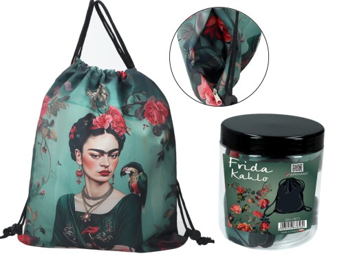 Worek na plecy z kieszenią w tubie - F. Kahlo (CARMANI)
