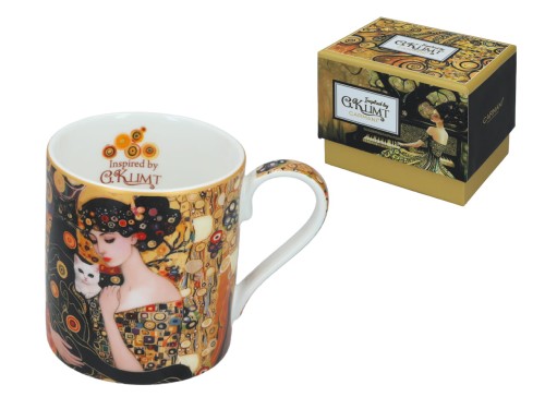 Kubek 340ml, porcelana - Inspirowany malarstwem G. Klimt (CARMANI)
