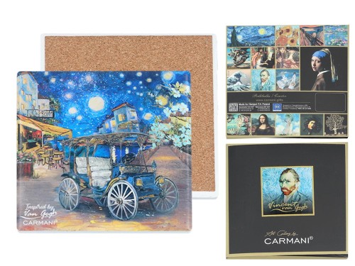 Podkładka ceramiczna 10,5x10,5cm - Inspirowane malarstwem V. van Gogh (CARMANI)