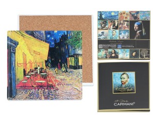 Podkładka ceramiczna 10,5x10,5cm - V. van Gogh, Taras kawiarni w nocy (CARMANI)