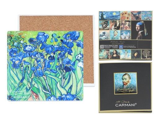 Podkładka ceramiczna 10,5x10,5cm - V. van Gogh, Irysy (CARMANI)