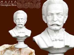 Popiersie - Strauss 23cm wys. -alabaster grecki