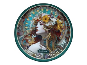 Podkładka na stół okrągła 38cm, ceramika+korek - A. Mucha (CARMANI)