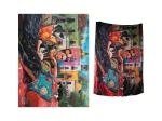 Koc 150x200cm z weluru - F. Kahlo, autoportret