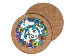 Podstawka ceramiczno-korkowa, średnica ok. 20cm
