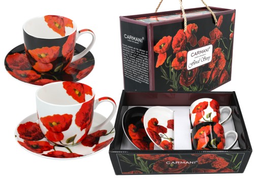 Kpl. 2 filiżanek  240ml ze spodkami - Floral story (CARMANI)