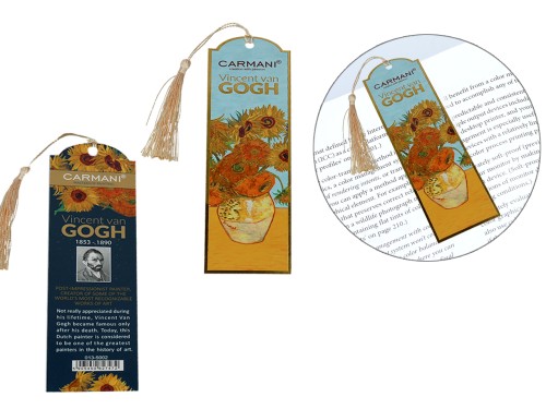 Kpl. 12 zakładek tekturowych do książki - V. van Gogh, Słoneczniki (CARMANI)