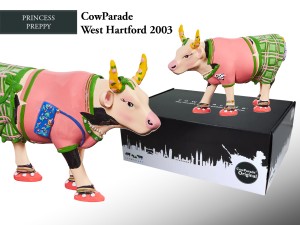 Krówka z tw. sztucznego - CowParade West Hartford 2003, Princess Preppy(ok. 9x14)