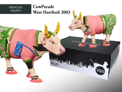 Krówka z tw. sztucznego - CowParade West Hartford 2003, Princess Preppy(ok. 9x14)
