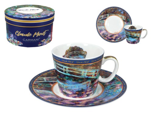 Filiżanka-espresso 90ml - C. Monet, Most nad stawem z liliami wodnym (CARMANI)