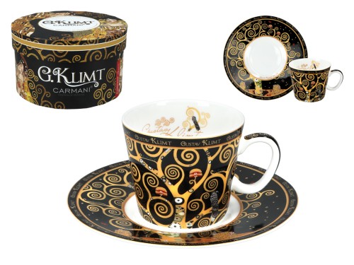 Filiżanka-espresso 90ml - G. Klimt, Drzewo życia (CARMANI)