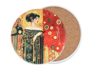 Podkładka ceramiczna, okrągła 11cm - Inspirowane malarstwem G. Klimt (CARMANI)