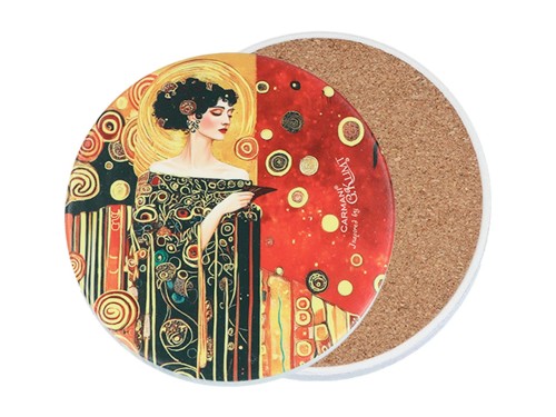 Podkładka ceramiczna, okrągła 11cm - Inspirowane malarstwem G. Klimt (CARMANI)