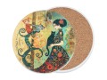 Podkładka ceramiczna, okrągła 11cm - Inspirowane malarstwem G. Klimt (CARMANI)